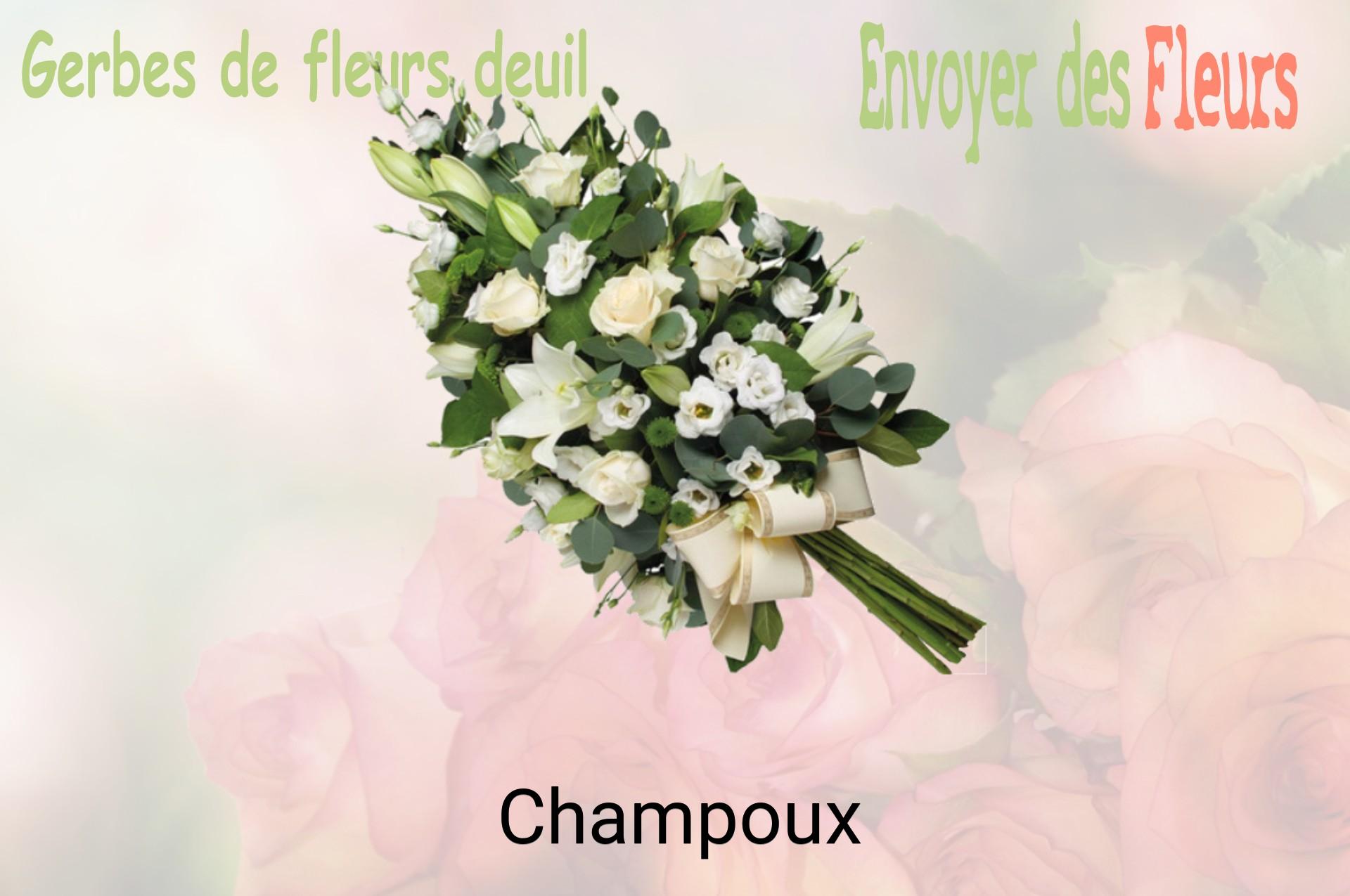 Gerbe de fleurs de deuil livrée à Champoux